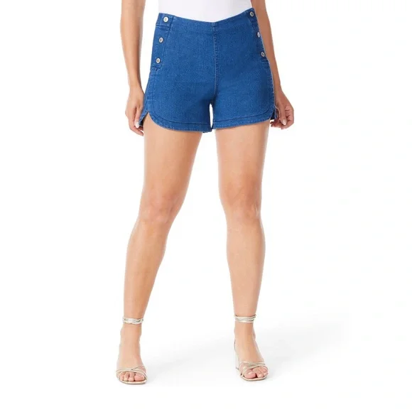 NWT Sofia Vergara Women's Pull-On Sailor Shorts -Julieta Shorts- Stretch… - Picture 1 of 6